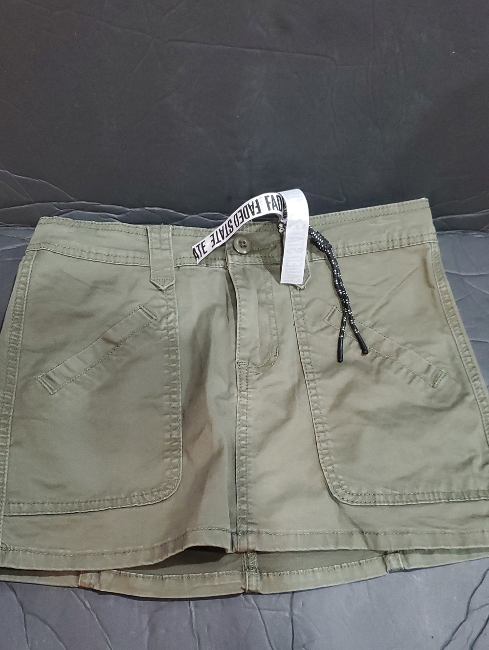 olive Army green khaki style utility mini micro skirt size 0 brand new